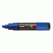 UNI MITSUBISHI Marqueur peinture Posca 8K, pointe biseau 8 mm, bleu foncé - bleu M PC8K B