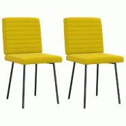 VidaXL Chaises à manger lot de 2 Jaune Velours Modèle Ambre Moderne - 4101163