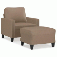 VidaXL Fauteuil avec repose-pied Cappuccino 60 cm Similicuir Modèle Vega Executive Ligne - 3201023