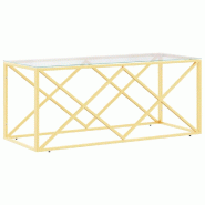 VidaXL Table basse 110x45x45 cm acier inoxydable et verre Modèle Lumière Prestige - 349962