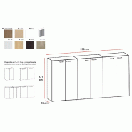 Armoire moyenne 6 portes - Quadrifoglio - Blanc pastel_0