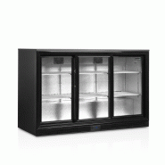 Arrière de bar 300 l noir 3 portes vitrées - 1350x526x870 mm - PDB301S-3