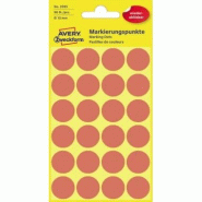 Avery Zweckform Pastilles de couleurs, enlevable, rouge, 18 mm - 3595