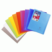 Clairefontaine Lot de 40 Cahier Kover Book 17x22, 48p./24 feuilles 90 g/m² piquées, couv. Transparentes assorties (10), Séyès - 3037929544015