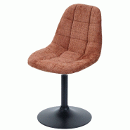 Décoshop26 - Chaise de salle à manger pivotante 360° en tissu chenille terracotta pied acier noir mat 04_0009898 - noir acier 3000267745628