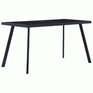 Décoshop26 - Table de salle à manger design simple 140 x 70 x 75 cm verre trempé noir et acier DEC036879 - noir verre 3000261447498