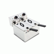 Friteuse électrique EVOLUTION sans robinet, d'une capacité de 5 + 5 litres, d'une puissance de 3 + 3 kw monophasé EVO55 d'Arilex. Arilex - GEVO55