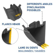Godet trapèze pelle de 1 à 60 tonnes pour la réalisation et l'entretien de canaux/fossés