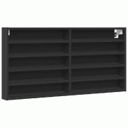 Helloshop26 - Armoire à vitrine noire 100 x 8,5 x 50 cm grand espace de rangement design épuré en bois d'ingénierie noir 02_0049516 - noir Bois ma
