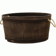 Jardinière ronde en polyéthylène imitation tonneau Mambo 78 x 32 cm Roto - marron 3831116141991 Jardinière ronde en polyéthylène imitation tonneau Mambo 78 x 32 cm Roto - marron 3831116141991
