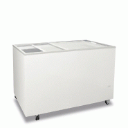 KLIMAITALIA Congélateur coffre verre plat coulissant, intérieur aluminium martelé, isolation 60 mm, -13/-23°C, modèle FR400PFFK - 1234