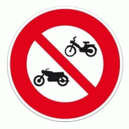Panneau Interdit aux cyclomoteurs et motos