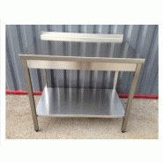 Prix promo table inox adossée avec étagère 1000x500x850/900mm