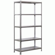 PROREGAL Étagère pour charges lourdes METAL SHARK | HxLxP 180x80x30cm | Charge du compartiment 180kg | Gris - gris métal PR_RS3-35 PROREGAL Étagère pour charges lourdes METAL SHARK | HxLxP 180x80x30cm | Charge du compartiment 180kg | Gris - gris métal PR_RS3-35