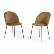 RATTATAN Lot de 2 chaises en velours décoratif d’intérieur, pieds en métal, design élégant pour cuisine, salle à manger, restaurant – Sara â RATTATAN Lot de 2 chaises en velours décoratif d’intérieur, pieds en métal, design élégant pour cuisine, salle à manger, restaurant – Sara â