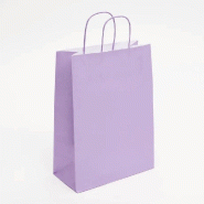 Sac kraft  poignées torsadées Lilas 36x12x41cm - par 50