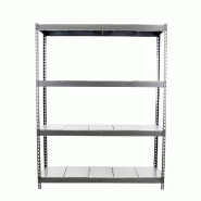 SimonRack Rayonnage industriel, 2000x1800x450 mm, 400 kg au point de flexion, 4 étagères métalliques, rayonnage garage, Gris/Galvanisé- Ecoforte -