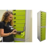 Station de stockage casiers individuels - aralocker 10 - armoire de rechargement - dimensions h*l*p : 1300 * 400 * 450_1