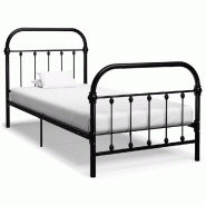 VidaXL Cadre de lit sans matelas noir métal 90x200 cm Modèle Jervionel - 284498