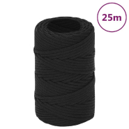 Vidaxl corde de bateau noir complet 2 mm 25 m polypropylène 152476