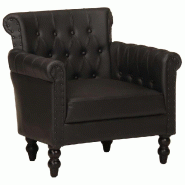 VidaXL Fauteuil Noir Cuir de chèvre véritable Modèle Flavina - 288288