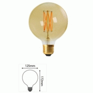 Ampoule globe e27 filament led 2w 2100k ambre