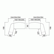 Bureau X time Next avec retour et caisson - Quadrifoglio. - 244, Blanc, Orme, Droite