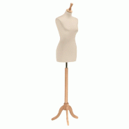 Buste femme couture - Pied tripode - Dimensions réalistes - Réglable en hauteur
