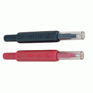 CHAUVIN ARNOUX - Jeu de 2 pointes de touche IP2X pour DDT/VAT - Fiche femelle D4 mm - 1000V CAT IV (1 rouge, 1 noire)