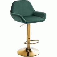 CLP Tabouret de bar Braga or velours Vert foncé - vert textile 325108 CLP Tabouret de bar Braga or velours Vert foncé - vert textile 325108