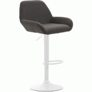 CLP Tabouret de bar Braga tissu avec pied en métal Gris foncé/Blanc - gris textile 314524 CLP Tabouret de bar Braga tissu avec pied en métal Gris foncé/Blanc - gris textile 314524