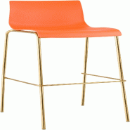 CLP Tabouret de bar Hover plastique piètement 4 pieds or Orange - orange plastique 327071