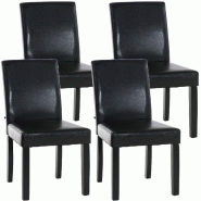 Décoshop26 - Lot de 4 chaises de salle à manger design moderne confortable en PVC marron et pieds en bois noir 10_0001767 - marron 3000250658249