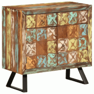 Helloshop26 - Armoire à tiroirs rétro 70 x 35 x 70 cm rangement pratique style unique ambiance vintage en bois multicolore 02_0047283 - métal 30002