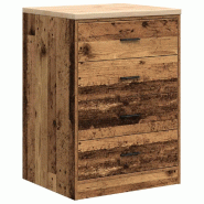 Helloshop26 - Armoire de rangement garage polyvalente avec quatre tiroirs 60 x 51 x 85 cm en bois vieux bois 02_0051400 - Bois massif 3000236895286