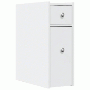 Helloshop26 - Armoire de salle de bain étroite pratique avec roulettes 21,5 x 50 x 60 cm en bois d'ingénierie blanc 02_0050655 - blanc métal 300023