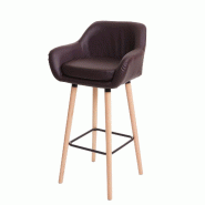 Mendler Tabouret de bar Malmö T381, chaise de bar Tabouret de bar certifié MVG ~ similicuir, marron - marron matière synthétique 74326