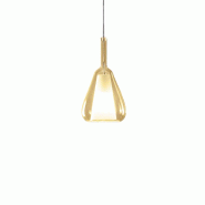 Ofelia S/11 Mini Suspension En Verre Borosilicate Ambré Transparent Avec Douille E27, Câble De 3 Mètres - Gea Luce - OFELIA S/11 MINI - AMBRA TRASP