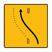 Panneau KD8 - Changement de chaussée