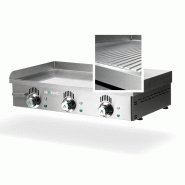 Plancha électrique NOVO-CROM rainurée en CHROME - L800 | Mainho - NCRREM80N