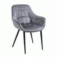 SalesFever Fauteuil | Velours (100% polyester) | L 63 x P 61 x H 81,5 cm | Gris - gris multi-matériau 396780 SalesFever Fauteuil | Velours (100% polyester) | L 63 x P 61 x H 81,5 cm | Gris - gris multi-matériau 396780