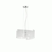 Suspension Led 3xE27 Ø50cm verre satiné blanc - Trio - Signa - blanc métal 4017807364934