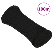 Vidaxl corde de travail noir 3 mm 100 m polyester 152799