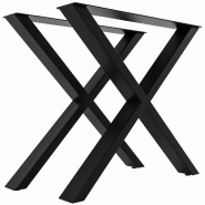 CLP Lot de 2 pieds de table Swift Noir /S - noir métal 322086