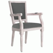 Décoshop26 - Chaise de salle à manger design vintage avec accoudoirs en tissu gris foncé et bois DEC025171 - gris 3000255106844 Décoshop26 - Chaise de salle à manger design vintage avec accoudoirs en tissu gris foncé et bois DEC025171 - gris 3000255106844