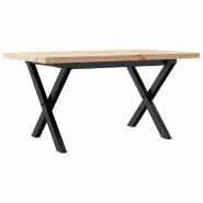 Décoshop26 - Table basse rectangulaire style industriel cadre en x 80 x 50 x 40,5cm bois de pin et acier DEC036270 - acier 3000261133667