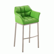Décoshop26 - Tabouret de bar chaise haute de comptoir couture carrées assise en PVC vert 4 pieds stables en acier inoxydable 10_0004711 - 3000252247 Décoshop26 - Tabouret de bar chaise haute de comptoir couture carrées assise en PVC vert 4 pieds stables en acier inoxydable 10_0004711 - 3000252247