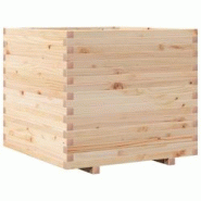 Helloshop26 - Jardinière bac lit surélevé plantes fleurs terrasse jardin 80 x 80 x 72 cm bois de pin massif marron 02_0037927 - 3000213999419