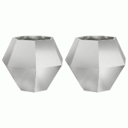 Helloshop26 - Lot de 2 jardinières rectangulaires élégantes extérieur 75 x 75 x 60 cm en acier galvanisé argent 02_0053115 - acier 3000237767735