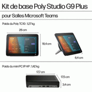 Kit de base Poly Studio G9 Plus pour Mini-PC IP HP Microsoft Teams avec TC10
